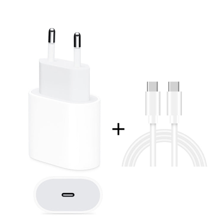 2-in-1 단일 USB-C / 타입-C 포트 여행용 충전기 + 3A PD 3.0 USB-C / 타입-C to USB-C / 타입-C 고속 충전 데이터 케이블 세트, 케이블 길이: 1m, 18W 1m