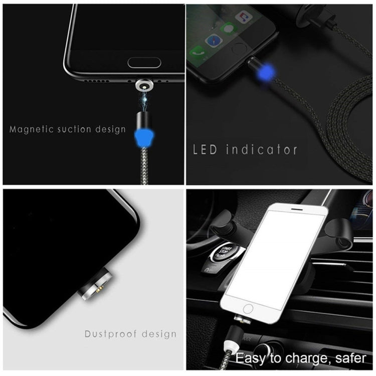 USB to Micro USB 자석 금속 커넥터 나일론 투톤 꼬임 자석 충전 케이블, 케이블 길이: 1m, Micro USB