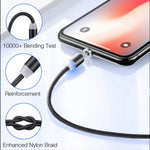 USB to 8핀 자석 금속 커넥터 나일론 투톤 꼬임 자석 데이터 케이블, 케이블 길이: 1m, 8핀