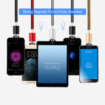 2-in-1 USB to 8핀 + 마이크로 USB 자석 금속 인터페이스 나일론 꼬임 충전 케이블, 길이: 1m, 1m