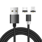 2-in-1 USB to 8핀 + 마이크로 USB 자석 금속 인터페이스 나일론 꼬임 충전 케이블, 길이: 1m, 1m