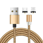 2-in-1 USB to 8핀 + 마이크로 USB 자석 금속 인터페이스 나일론 꼬임 충전 케이블, 길이: 1m, 1m