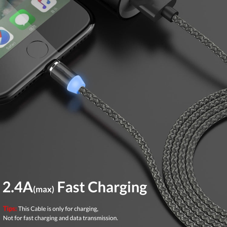3 in 1 USB to 8 Pin + Type-C/USB-C + Micro USB Magnetic Metal Interface Nylon Braided Charging Cable, Length: 1m
