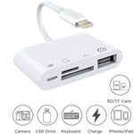 ZS-S1827 4 in 1 SD 카드 + TF 카드 + 8핀 충전 + USB 인터페이스 to 8핀 인터페이스 카메라 리더 어댑터, 모든 iOS 시스템 지원
