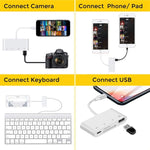 ZS-S1827 4 in 1 SD 카드 + TF 카드 + 8핀 충전 + USB 인터페이스 to 8핀 인터페이스 카메라 리더 어댑터, 모든 iOS 시스템 지원