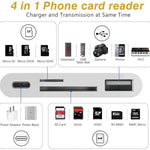 ZS-S1827 4 in 1 SD 카드 + TF 카드 + 8핀 충전 + USB 인터페이스 to 8핀 인터페이스 카메라 리더 어댑터, 모든 iOS 시스템 지원