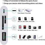 ZS-S1827 4 in 1 SD 카드 + TF 카드 + 8핀 충전 + USB 인터페이스 to 8핀 인터페이스 카메라 리더 어댑터, 모든 iOS 시스템 지원