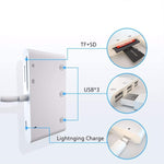 ZS-S1852 6 in 1 3 USB 암-8핀 수 OTG 카메라 카드 리더 어댑터, SD & TF 카드 및 8핀 충전 인터페이스 지원, 모든 iOS 시스템 호환