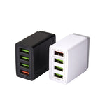 2 in 1 1m USB to 8핀 데이터 케이블 + 30W QC 3.0 4 USB 인터페이스 휴대폰 태블릿 PC 범용 고속 충전기 여행용 충전기 세트, US 플러그, 8핀 세트 US 플러그
