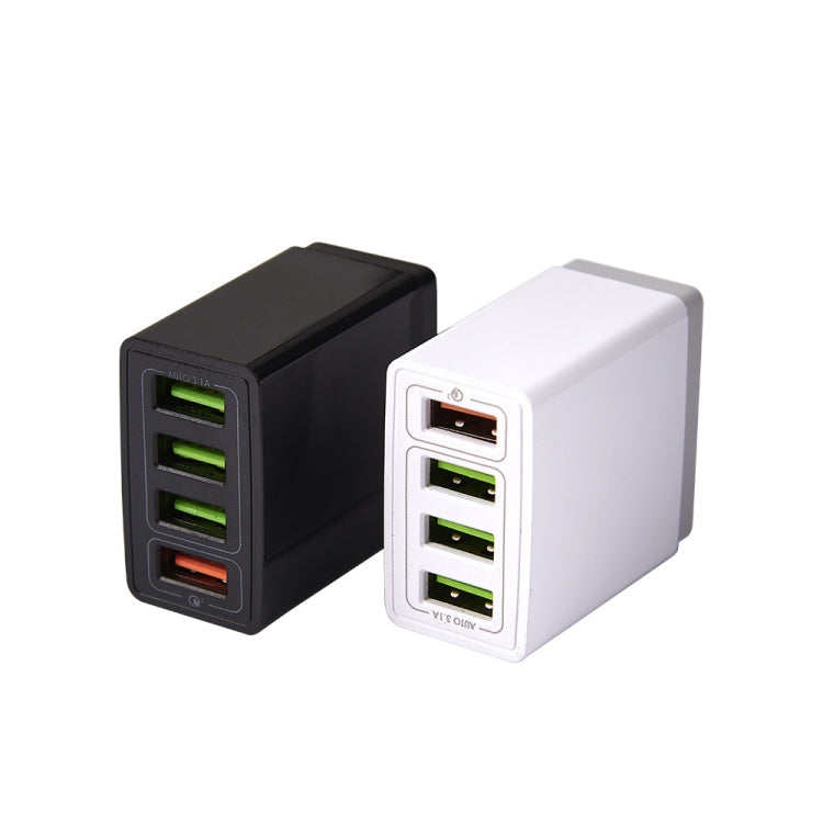 2 in 1 1m USB to 8핀 데이터 케이블 + 30W QC 3.0 4 USB 인터페이스 휴대폰 태블릿 PC 범용 고속 충전기 여행용 충전기 세트, US 플러그, 8핀 세트 US 플러그
