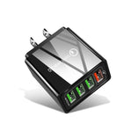 2 in 1 1m USB to 8핀 데이터 케이블 + 30W QC 3.0 4 USB 인터페이스 휴대폰 태블릿 PC 범용 고속 충전기 여행용 충전기 세트, US 플러그, 8핀 세트 US 플러그