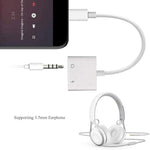 ZS-KL21804 2-in-1 8핀 to 3.5mm 오디오 + 8핀 충전 인터페이스, 이어폰 어댑터, 모든 iOS 시스템 호환, 8핀 + 3.5mm