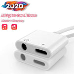 ZS-KL21804 2-in-1 8핀 to 3.5mm 오디오 + 8핀 충전 인터페이스, 이어폰 어댑터, 모든 iOS 시스템 호환, 8핀 + 3.5mm
