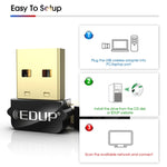 EDUP EP-AC1651 USB WIFI 어댑터 650Mbps 듀얼 밴드 5G/2.4GHz 외장 무선 네트워크 카드 와이파이 동글 수신기 노트북용 윈도우 맥OS