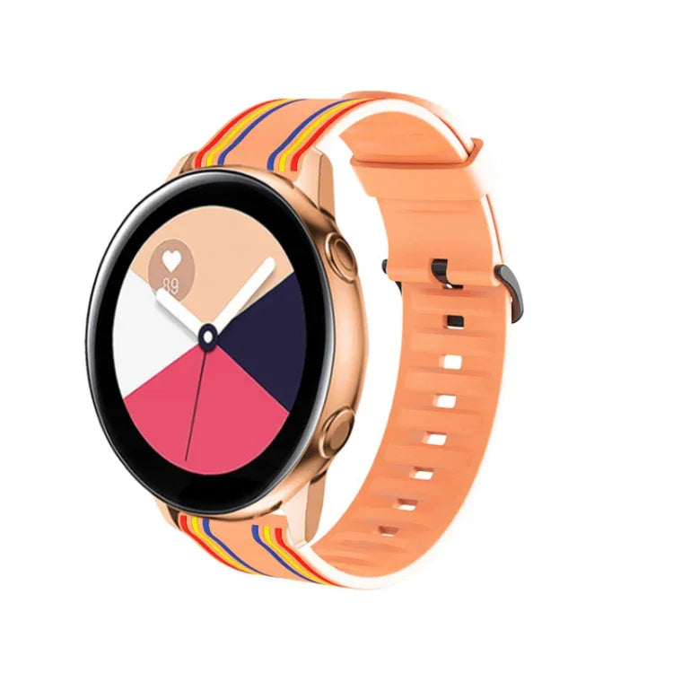 20mm Huami Amazfit GTS / 삼성 갤럭시 워치 액티브 2 / Huawei Watch GT2 42MM 줄무늬 실리콘 스트랩