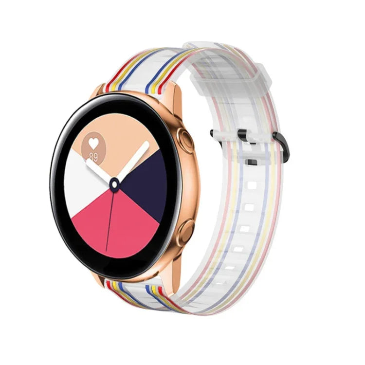 20mm Huami Amazfit GTS / 삼성 갤럭시 워치 액티브 2 / Huawei Watch GT2 42MM 줄무늬 실리콘 스트랩