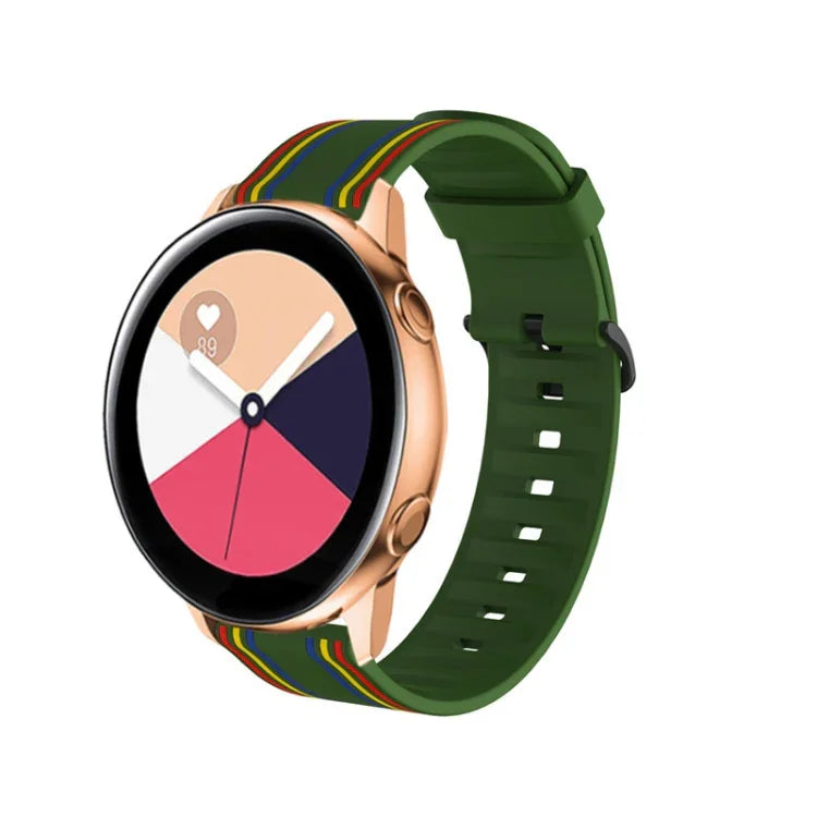 20mm Huami Amazfit GTS / 삼성 갤럭시 워치 액티브 2 / Huawei Watch GT2 42MM 줄무늬 실리콘 스트랩