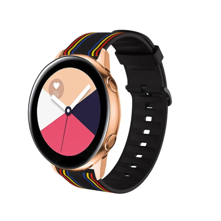 20mm Huami Amazfit GTS / 삼성 갤럭시 워치 액티브 2 / Huawei Watch GT2 42MM 줄무늬 실리콘 스트랩