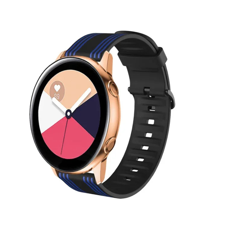 20mm Huami Amazfit GTS / 삼성 갤럭시 워치 액티브 2 / Huawei Watch GT2 42MM 줄무늬 실리콘 스트랩