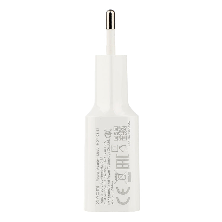 오리지널 샤오미 MDY-08-EI 18W 타입-C / USB-C 고속 충전기, EU 플러그, MDY-08-EI