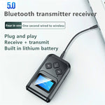 T15 2-in-1 블루투스 5.0 뮤직 리시버 송신기, 화면 포함, T15