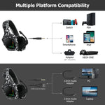 ONIKUMA K20 PS4 서라운드 사운드 베이스 PC 게이머 헤드폰 마이크 포함, RGB 라이트