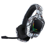 ONIKUMA K20 PS4 서라운드 사운드 베이스 PC 게이머 헤드폰 마이크 포함, RGB 라이트