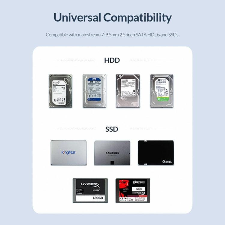 ORICO 2526C3 2.5인치 USB-C / 타입-C 휴대용 하드 드라이브 인클로저