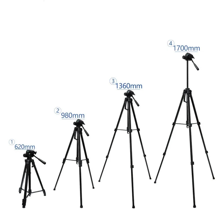 L-3600 3차원 댐핑 짐벌 라이브 삼각대 분리형 퀵 릴리스 플레이트 높이 조절 62-170cm SLR 카메라 라이브 라이트 프로젝터용 (블랙), L-3600