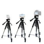 L-1200 카메라 삼각대 라이브 방송 브래킷 휴대폰, 카메라, 프로젝터용 55-148CM 범용 조절 삼각대 (실버), L-1200