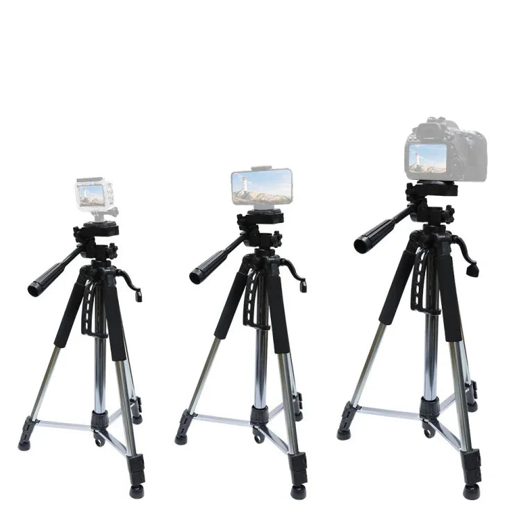 L-1200 카메라 삼각대 라이브 방송 브래킷 휴대폰, 카메라, 프로젝터용 55-148CM 범용 조절 삼각대 (실버), L-1200