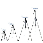 L-1200 카메라 삼각대 라이브 방송 브래킷 휴대폰, 카메라, 프로젝터용 55-148CM 범용 조절 삼각대 (실버), L-1200