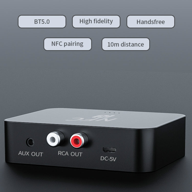 R6 NFC 블루투스 5.0 데스크탑 뮤직 리시버, TF 카드 지원