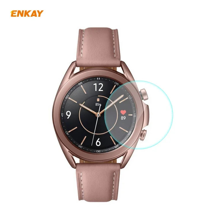 ENKAY 햇-프린스 0.2mm 9H 2.15D 곡면 엣지 강화유리 스크린 보호 필름, 삼성 갤럭시 워치 3 45mm용, 삼성 갤럭시 워치 3 41mm용