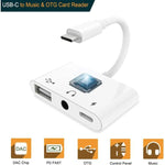 3.5mm 헤드폰 잭이 포함된 3-in-1 USB-C OTG 어댑터, iPad Pro 및 Type-C 잭 휴대폰 호환, 3-in-1