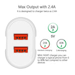 Portable Dual USB Mobile Phone Tablet Universal Charging Head Travel Charger, US Plug, US Plug