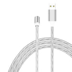 USB to 8핀 자석 흡착 컬러풀 스트리머 휴대폰 충전 케이블, 길이: 1m, 1m