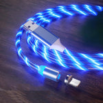 USB to 8핀 자석 흡착 컬러풀 스트리머 휴대폰 충전 케이블, 길이: 1m, 1m