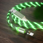 USB to 8핀 자석 흡착 컬러풀 스트리머 휴대폰 충전 케이블, 길이: 1m, 1m
