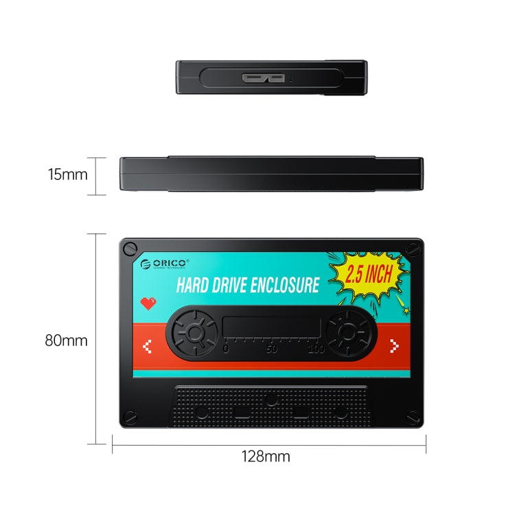 ORICO 2580U3 2.5인치 USB 3.0 SATA 하드 드라이브 인클로저 클래식 모바일 하드 디스크 박스, 2580U3
