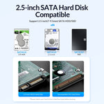 ORICO 2580U3 2.5인치 USB 3.0 SATA 하드 드라이브 인클로저 클래식 모바일 하드 디스크 박스, 2580U3