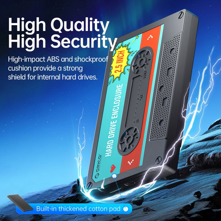 ORICO 2580U3 2.5인치 USB 3.0 SATA 하드 드라이브 인클로저 클래식 모바일 하드 디스크 박스, 2580U3