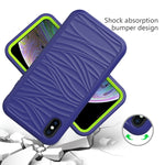 For iPhone XS Max Wave Pattern 3 in 1 Silicone+PC Shockproof Protective Case