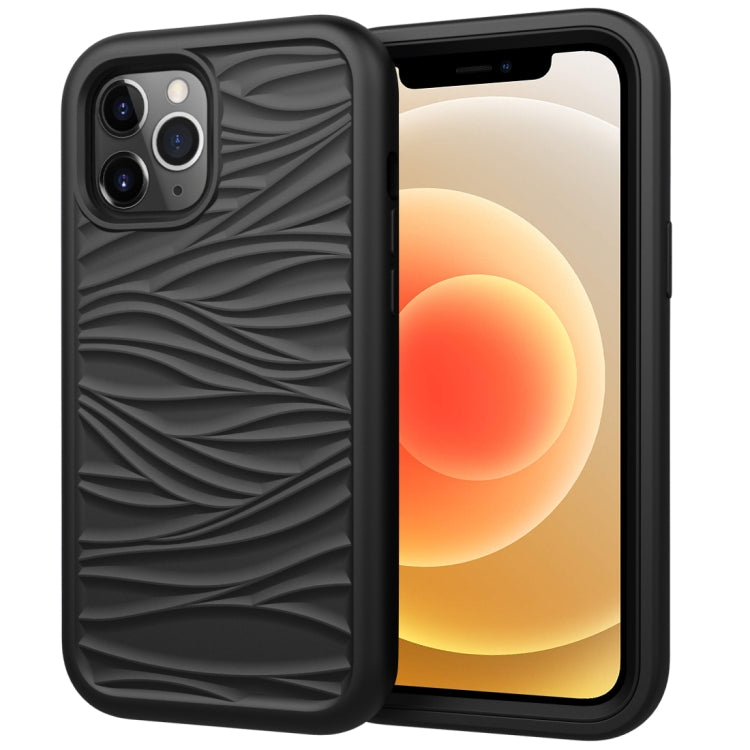 For iPhone 12 Wave Pattern 3 in 1 Silicone+PC Shockproof Protective Case, For iPhone 12 mini