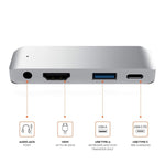 4 in 1 타입-C / USB-C to HDMI + AUX + USB + PD 타입-C / USB-C 허브 어댑터 다기능 HD 도크