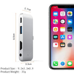 4 in 1 타입-C / USB-C to HDMI + AUX + USB + PD 타입-C / USB-C 허브 어댑터 다기능 HD 도크