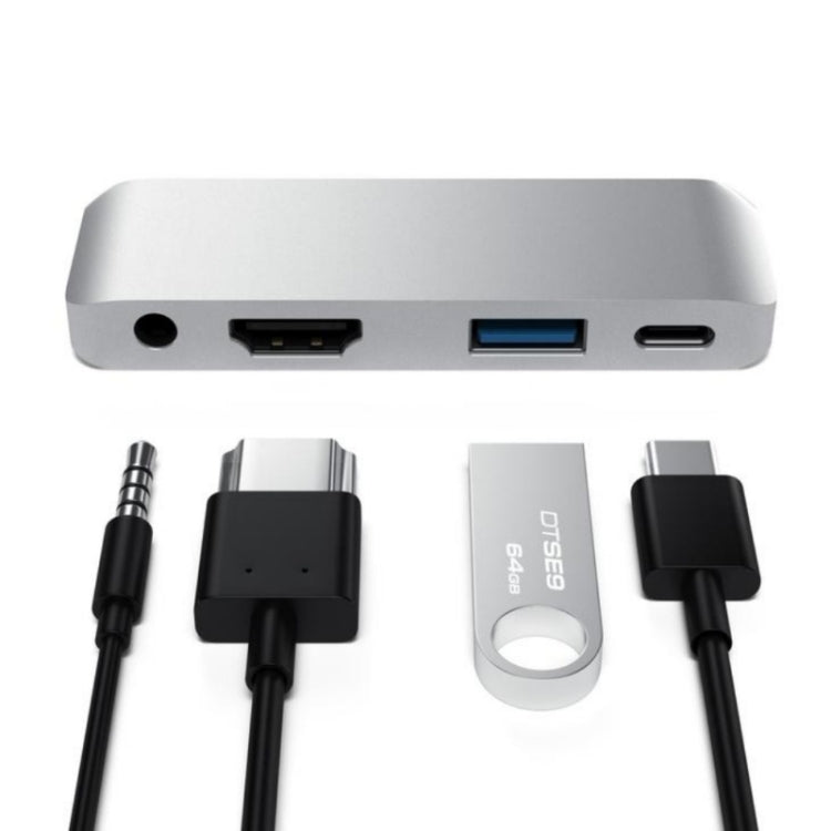 4 in 1 타입-C / USB-C to HDMI + AUX + USB + PD 타입-C / USB-C 허브 어댑터 다기능 HD 도크