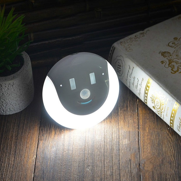 USB Charging Light & Human Body Sensing Control Smile Magnetic Night Light, Cold White Light, Warm white light