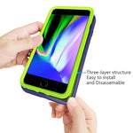 For iPhone 6/7/8G Wave Pattern 3 in 1 Silicone+PC Shockproof Protective Case