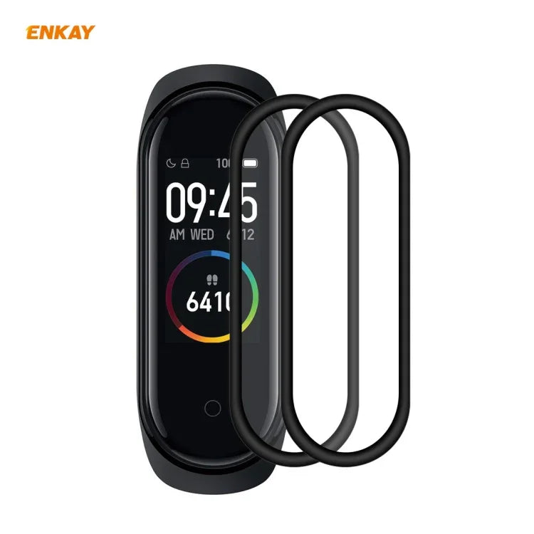 2개 ENKAY Hat-Prince 3D 풀 스크린 소프트 PC 엣지 + PMMA HD 화면 보호 필름, 화웨이 워치 GT 2 42mm용, 삼성 갤럭시 액티브 2 40mm용, 삼성 갤럭시 액티브 2 44mm용, 샤오미 미 밴드 4용, Fitbit Versa 2용